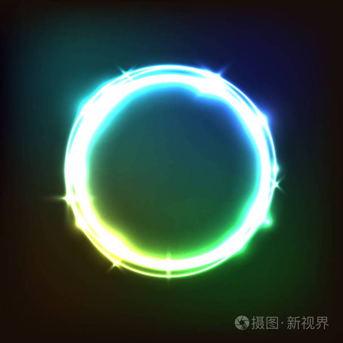 用圆圈抽象发光彩色背景