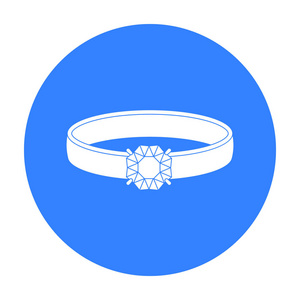 环与孤立的白色背景上的黑色风格的菱形图标.