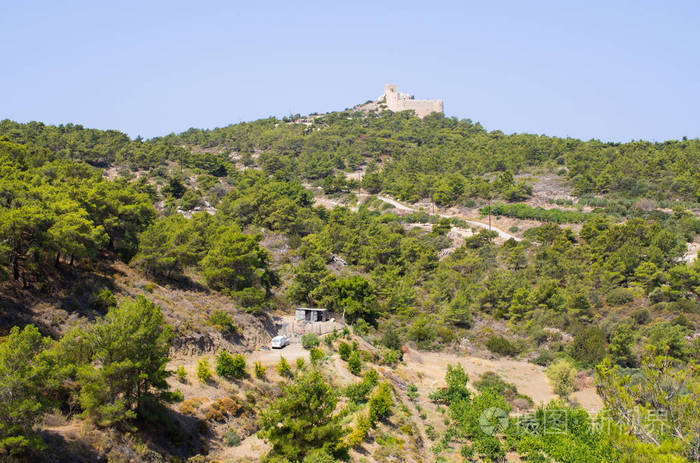 在希腊罗德岛上的 Kritinia 城堡