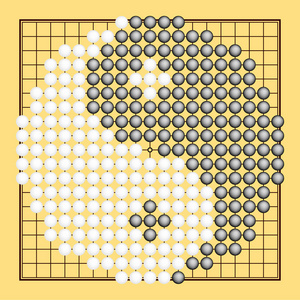与阴阳符号矢量去比赛或围棋 (中国棋盘游戏)照片
