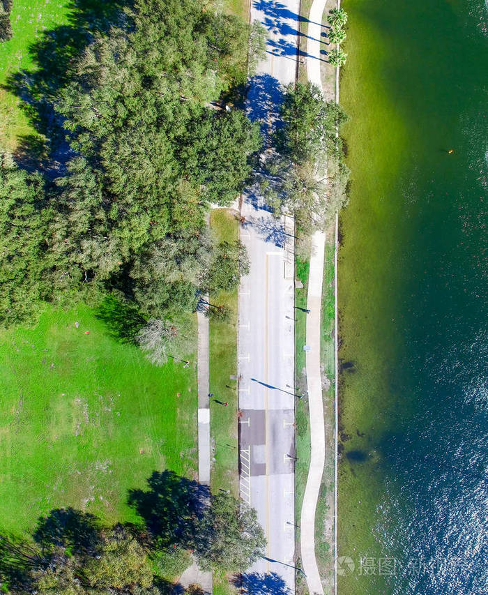 佛罗里达州圣彼得斯堡公园的全景顶视图