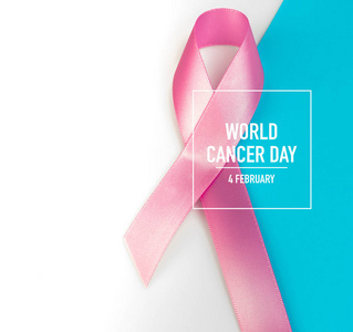 世界癌症日 乳腺癌癌症认识丝带上白色黑色