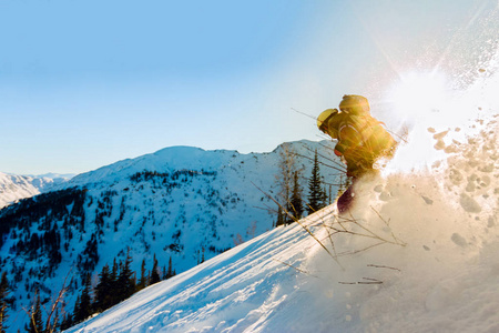 从光山区 Freerider 女孩滑雪板幻灯片