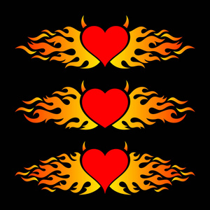 火红的心时尚设计徽标模板图片