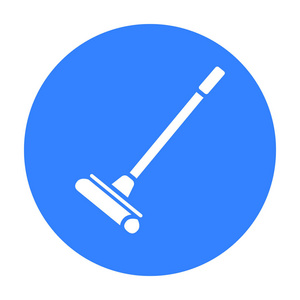 拖把的黑色图标.针对 web 和移动设计的插图照片