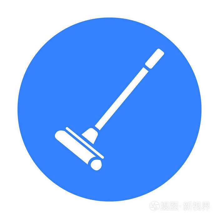 拖把的黑色图标.针对 web 和移动设计的插图