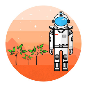 宇航员在火星上的植物生长