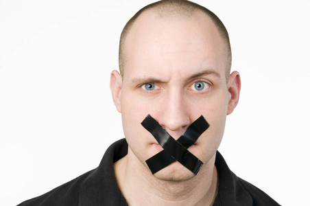 邪恶之眼的沉默的人照片