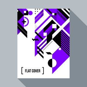 未来派海报封面设计与抽象的几何元素。未来主义和现代感的涂鸦风格
