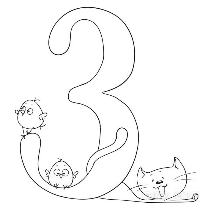 鸡和猫咪.图画书的有趣数字