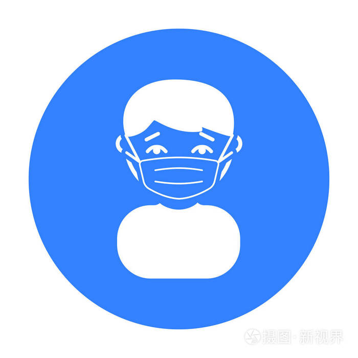 黑色的蒙版感染图标从黑色的大病了病单病图标