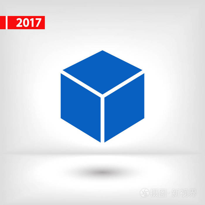 3d 的多维数据集标志设计图标,矢量图.平面设计风格