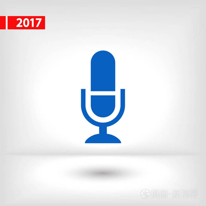 麦克风图标,矢量图.平面设计风格