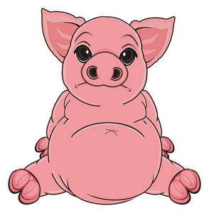 可爱的粉红猪