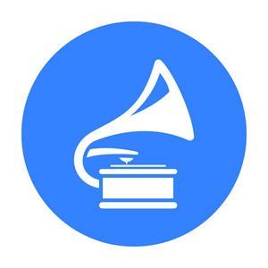 针对 web 和移动矢量插画的留声机图标照片