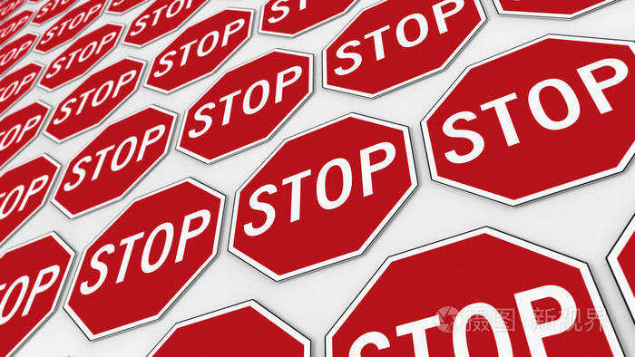 墙上的八角形红色停车标志