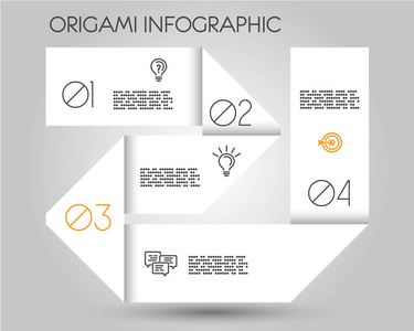 折纸纸信息图表模板