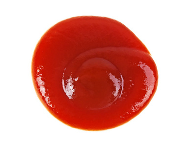 在白色背景上的番茄酱