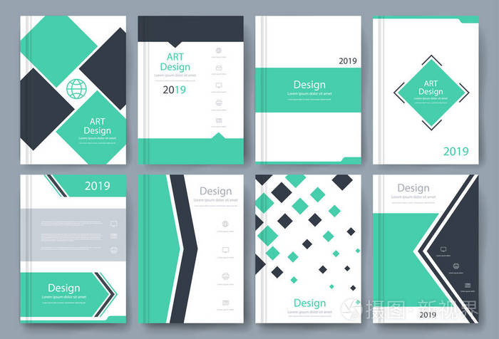 矢量宣传册, 宣传单, 杂志封面海报模板.