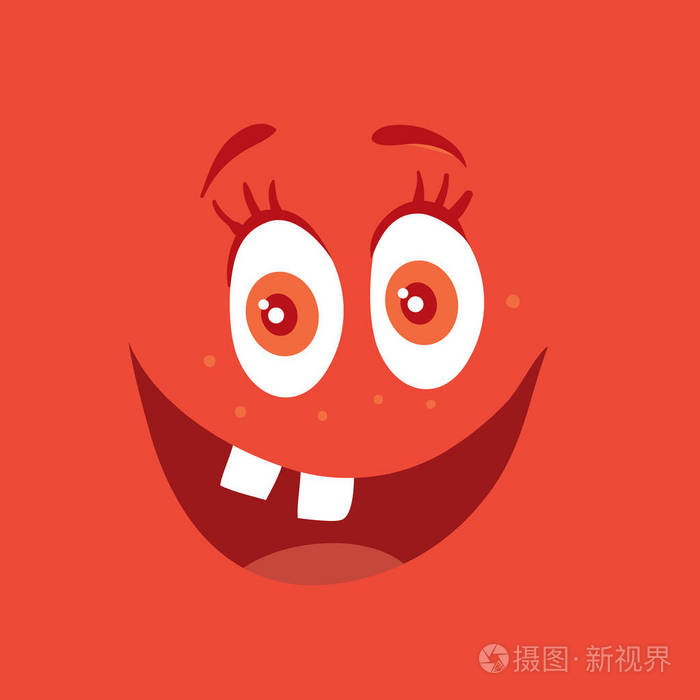 滑稽的微笑怪物红色微笑细菌性格