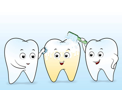 牙齿卡通矢量