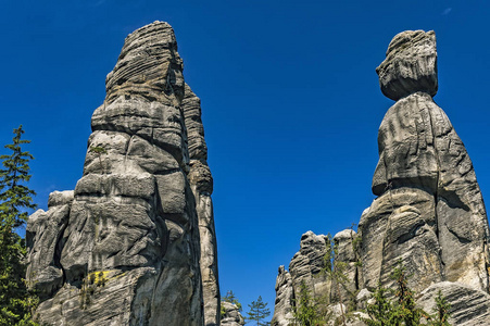 adrspach特普利采岩石，捷克共和国