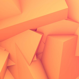 抽象背景组成的几何形状。3d 粉彩橙色三角形