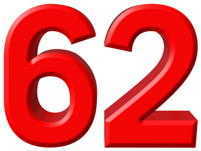 燃烧生日蜡烛的形式62六十二为蛋糕隔离黑色背景阿拉伯文数字 62, 六