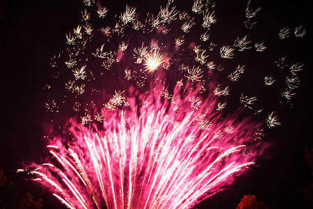 矢量烟花美丽多彩的烟花摄影图