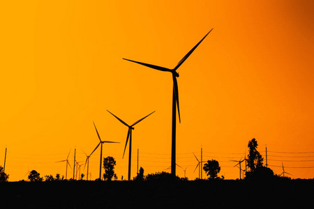 风力涡轮机农场与泰国替代能源