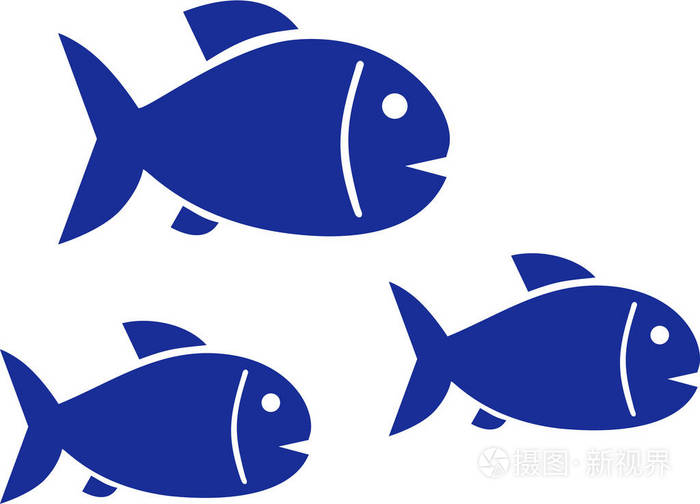 卡通水母平面矢量图标小丑鱼矢量设计很简单的黑色小鱼的图标泰国的