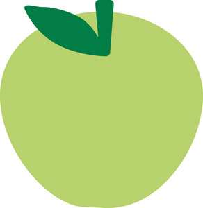 简单的绿色图标的一个苹果