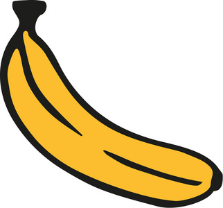 香蕉卡通风格复古