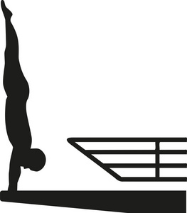 跳水的人人在高台跳水的剪影照片