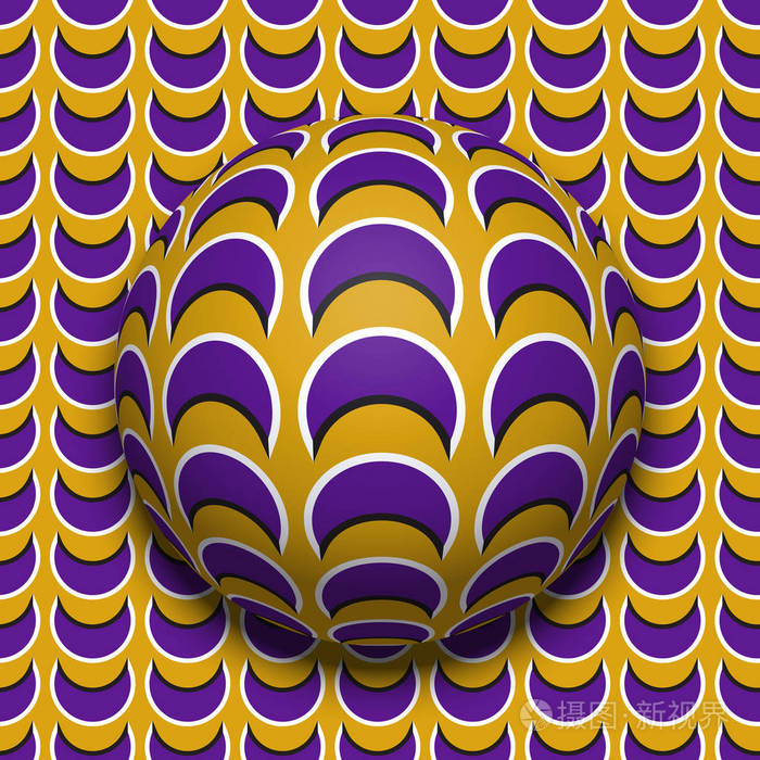 图案化的球沿同一表面滚动.抽象矢量光学错觉图.议案背景和无缝壁纸瓷