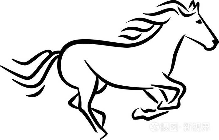 赛车的马素描风格
