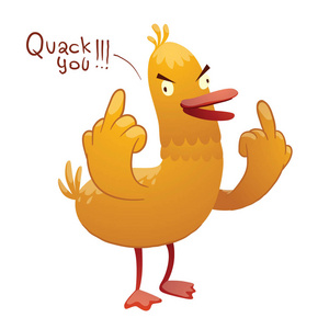 黄色的翅膀游艇搞笑黄色的鸭子,显示出操的两个翅膀照片