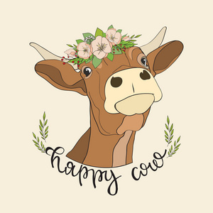 矢量快乐牛照片