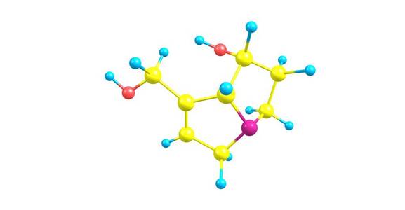 有机硅季铵盐结合的季铵盐分子结构上白色孤立照片