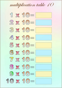 十与空的空间写的乘法口诀表