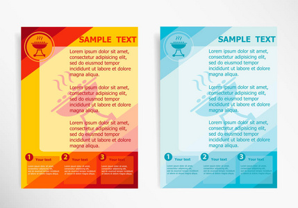 烧烤烧烤符号抽象矢量现代传单