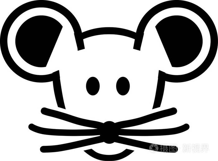 可爱的漫画老鼠头