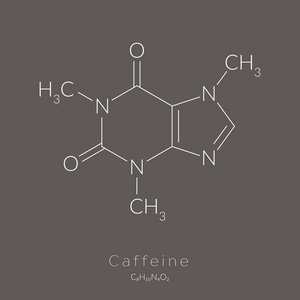 能源依赖性咖啡因分子的化学结构照片
