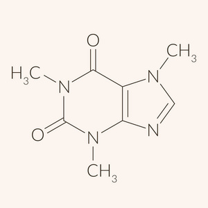 能源依赖性咖啡因分子的化学结构照片