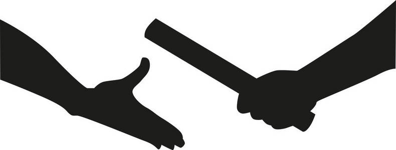 接力手传递接力棒照片