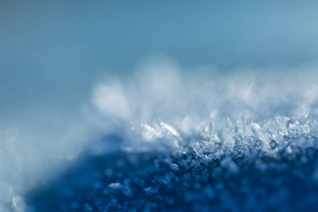 雪晶在美丽的宏