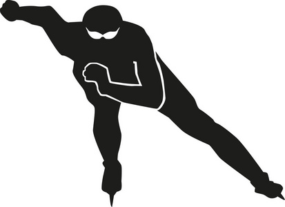 速度滑冰的剪影速度滑冰图标速度滑冰-卡通明星抽象速度滑冰者多克西