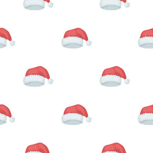 卡通风格圣诞帽图标孤立在白色背景上。帽子象征股票矢量图