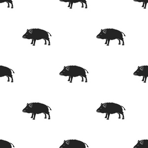 野猪在孤立的白色背景上的黑色风格的图标。狩猎模式股票矢量图