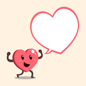 矢量卡通心与大白气泡照片